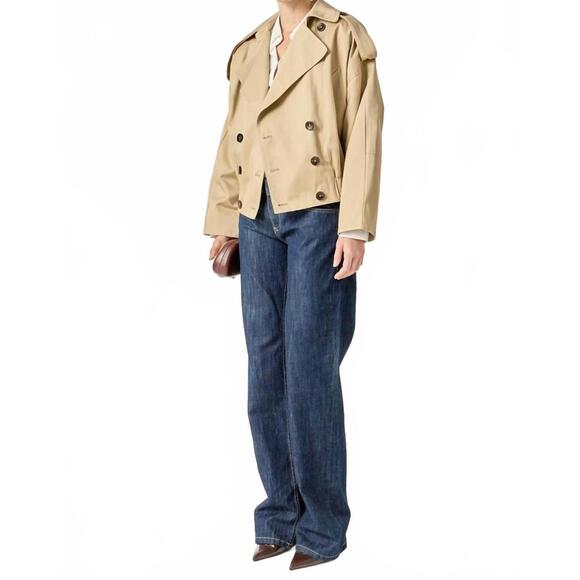NEW ENGLISH FACTORY women's short trench jacket in beige - Picture 4 of 5
